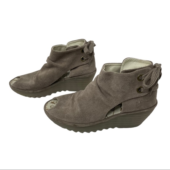 Fly London Yema Peep Toe Booties 4 1 